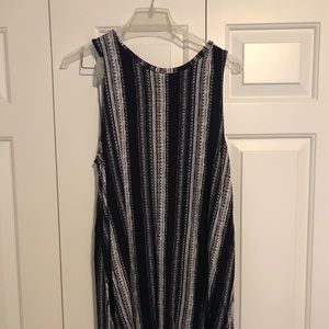 Navy blue and white Patterned Dress